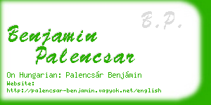 benjamin palencsar business card